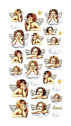 Softy Stickers , Buttenengel, goldfarben